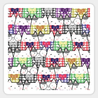 Cute Cat Seamless Pattern Sticker